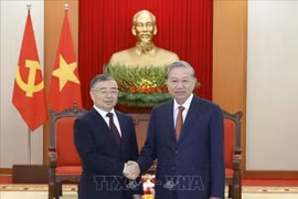 Tổng Bí thư Tô Lâm tiếp Trưởng Ban Tuyên truyền Trung ương Đảng Cộng sản Trung Quốc