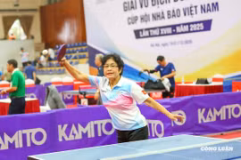 Khi tuổi tác không thể cản bước các nhà báo tại Giải vô địch bóng bàn Cúp Hội Nhà báo Việt Nam