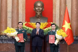 Chủ tịch nước Lương Cường chủ trì lễ trao quyết định thăng quân hàm Thượng tướng