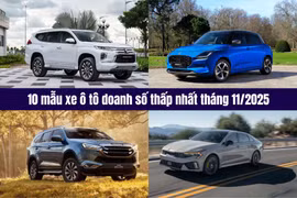 10 ô tô bán ít nhất thị trường Việt Nam tháng 11/2025