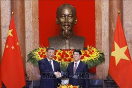 Chủ tịch nước Lương Cường hội đàm với Tổng Bí thư, Chủ tịch nước Trung Quốc Tập Cận Bình