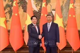 Chủ tịch nước Lương Cường hội đàm với Tổng Bí thư, Chủ tịch nước Trung Quốc Tập Cận Bình