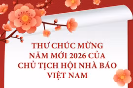 Thư chúc mừng năm mới 2026 của Chủ tịch Hội Nhà báo Việt Nam