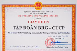 Tập đoàn BRG nhận giấy khen trong phong trào “Toàn dân Bảo vệ An ninh Tổ quốc năm 2024”
