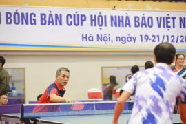 Sôi nổi trong ngày đầu thi đấu Giải bóng bàn Cúp Hội Nhà báo Việt Nam năm 2025