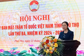 Bà Bùi Thị Minh được hiệp thương cử giữ chức Chủ tịch Ủy ban MTTQ Việt Nam tỉnh Phú Thọ