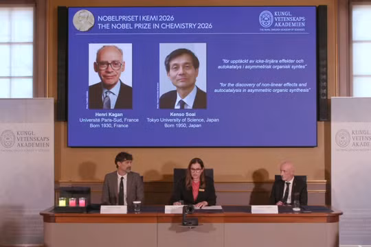 Nobel Hóa học 2026 vinh danh hai nhà khoa học giải mã bí ẩn về 'phân tử thuận tay'