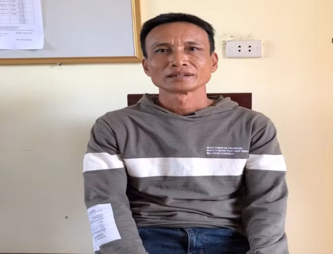 Bị can Trần Văn Thiêm tại cơ quan công an