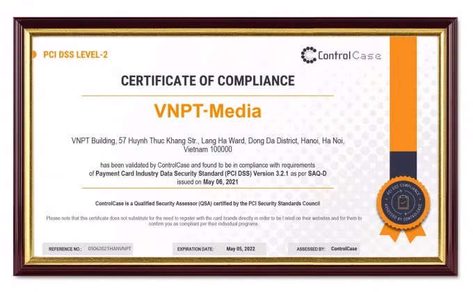 VNPT Pay nhận chứng chỉ bảo mật quốc tế quan trọng PCI DSS.