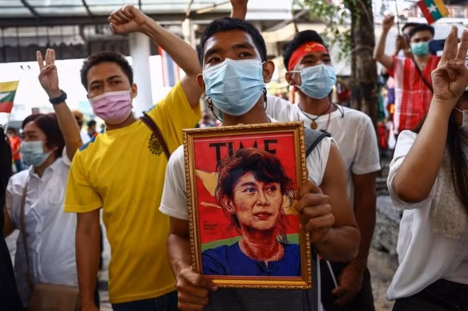 Biểu tình đòi dân chủ Myanmar. Ảnh minh hoạ. Todayonline