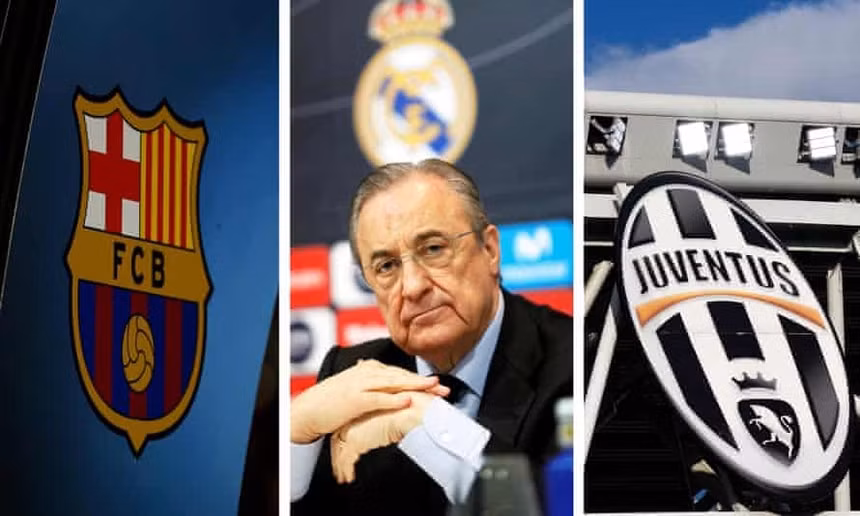3 câu lạc bộ Barca, Real và Juventus đứng trước án phạt nặng từ UEFA. Ảnh: Guardian