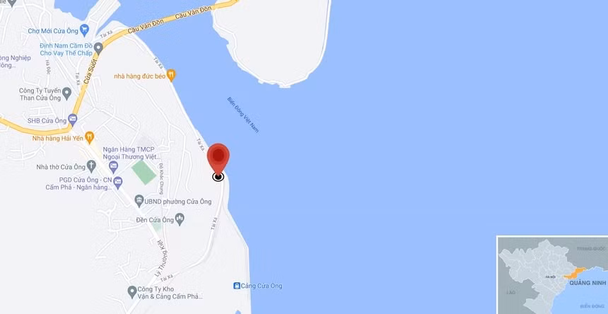 Vụ tai nạn xảy ra ở phường Cửa Ông, TP. Cẩm Phả. Ảnh: Google Maps