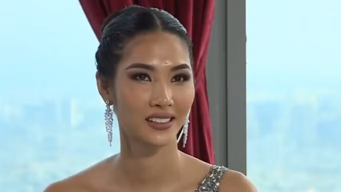 Hoàng Thùy xuất hiện ở vị trí khách mời trong chương trình Tôi là Hoa hậu Hoàn vũ Việt Nam 2019.