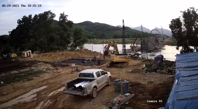 Buổi chiều tối trên công trường ngày 24/06/2021.