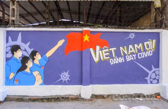 Các bức tranh cổ động về phòng dịch COVID -19 từ quá trình lên ý tưởng, thi công và hoàn thiện trong vòng 1 tuần.