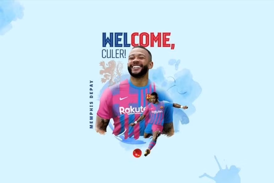 Memphis Depay là bản hợp đồng thứ tư của Barcelona trong mùa Hè 2021. Ảnh: Barcelona