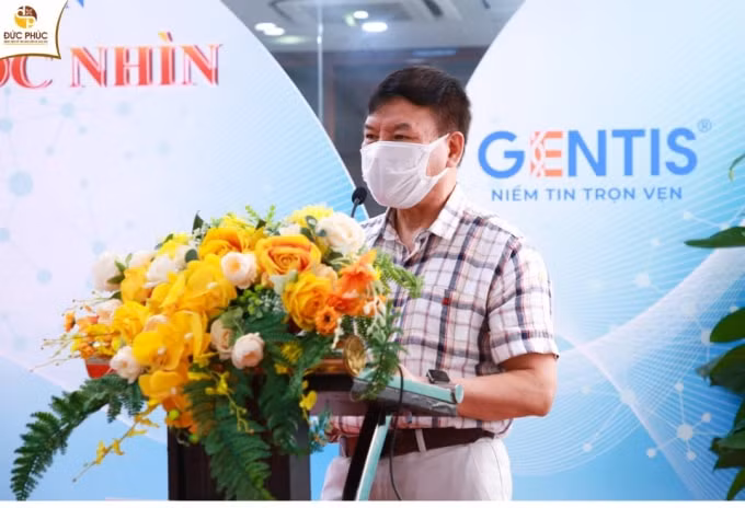 PGS. TS Trần Đức Phấn- Chủ tịch Hội Di truyền Y học Việt Nam phát biểu tại Tọa đàm trực tuyến.