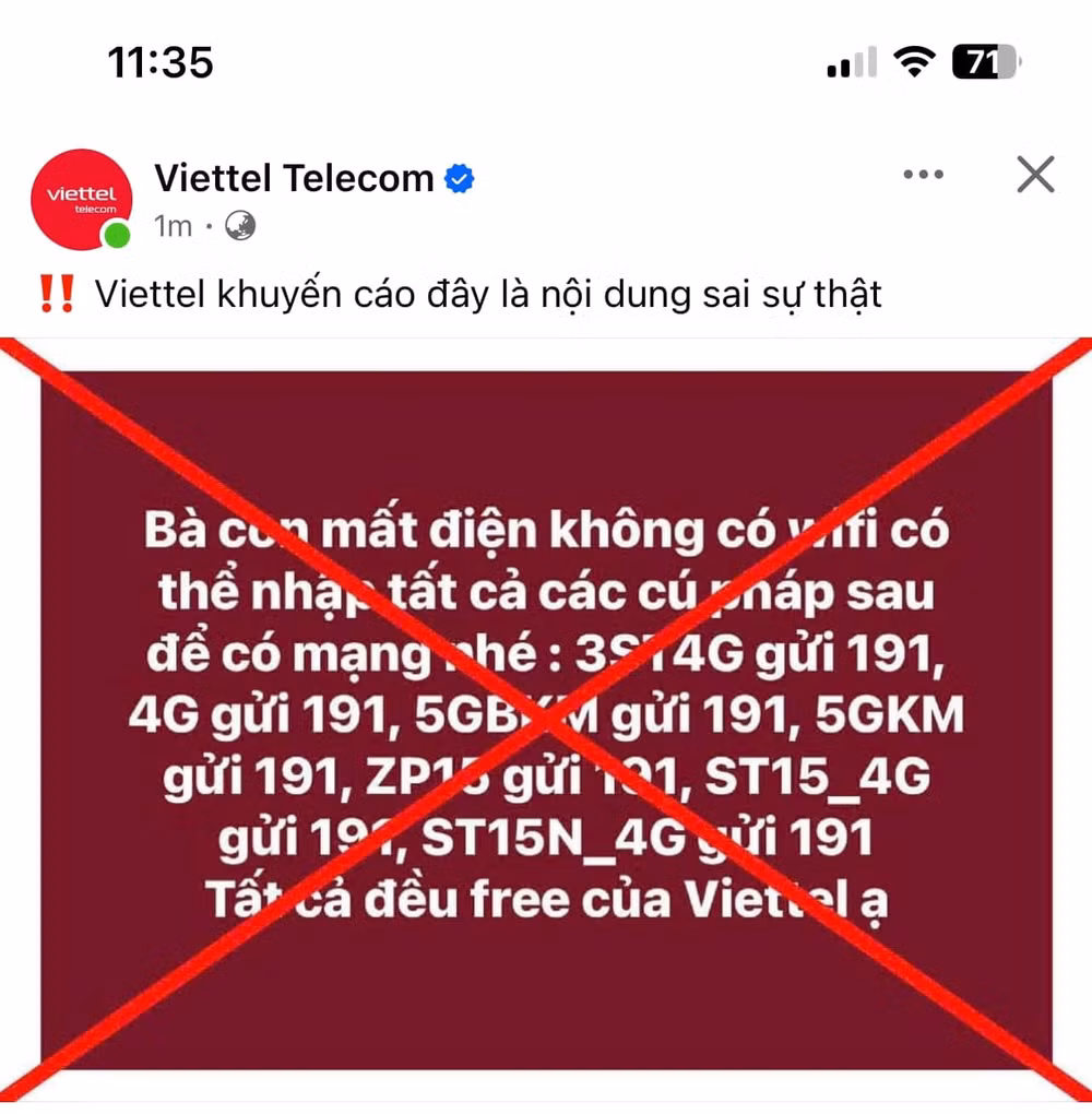 viettel khuyen cao nguoi dan ve noi dung sai su that tren mang xa hoi hinh 1