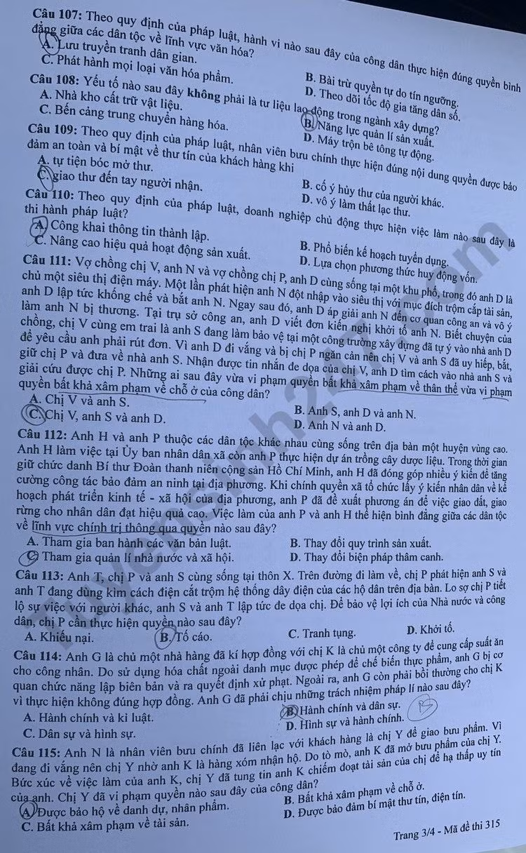 de thi tot nghiep thpt 2023 mon giao duc cong dan ma de 315 hinh 3