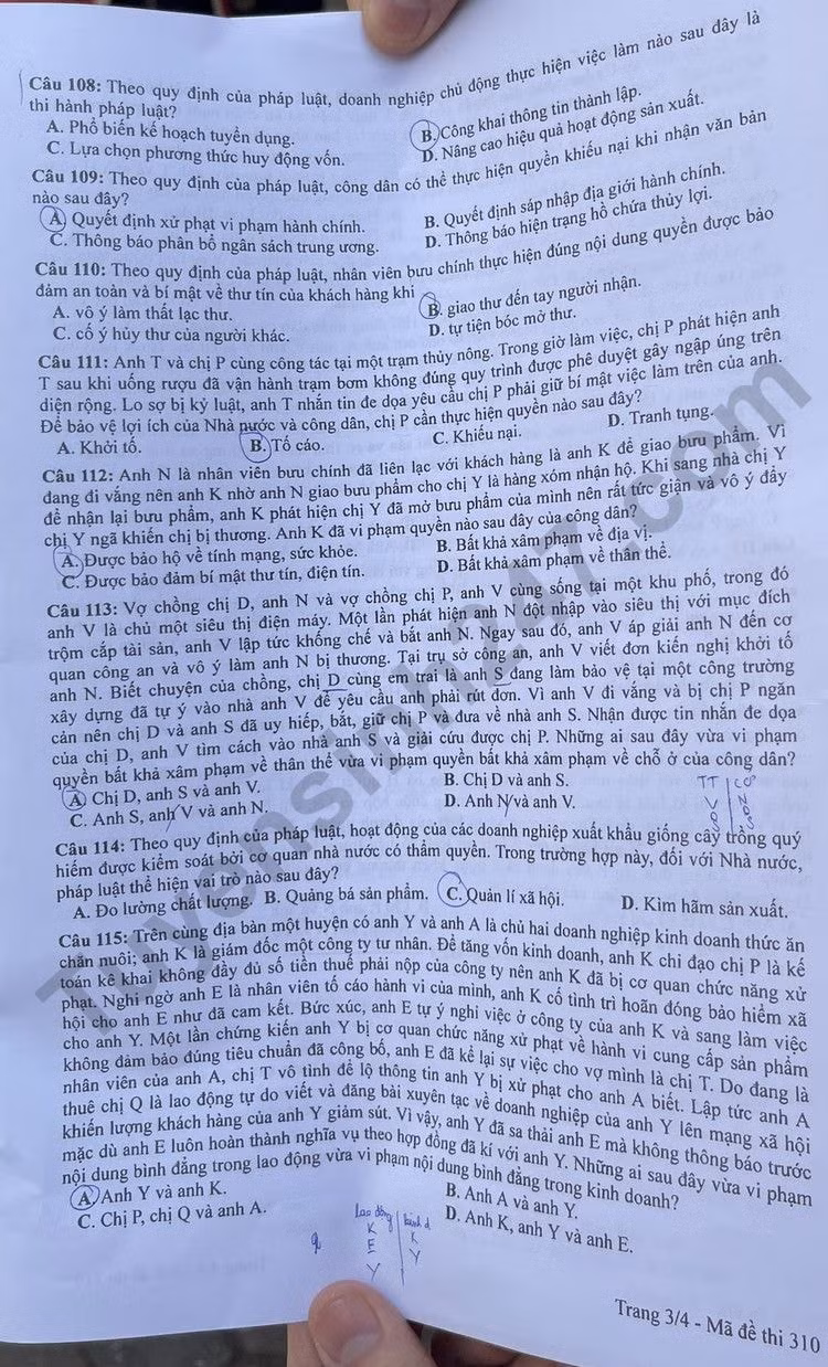 de thi tot nghiep thpt 2023 mon giao duc cong dan ma de 310 hinh 3