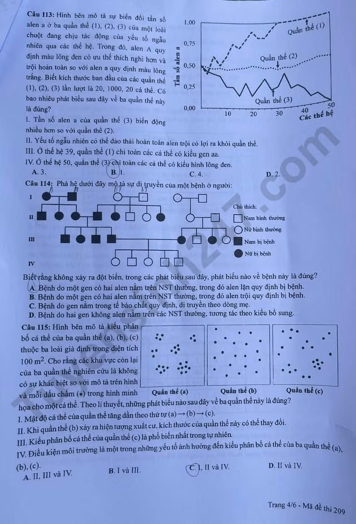de thi tot nghiep thpt 2023 mon sinh hoc ma de 209 hinh 4