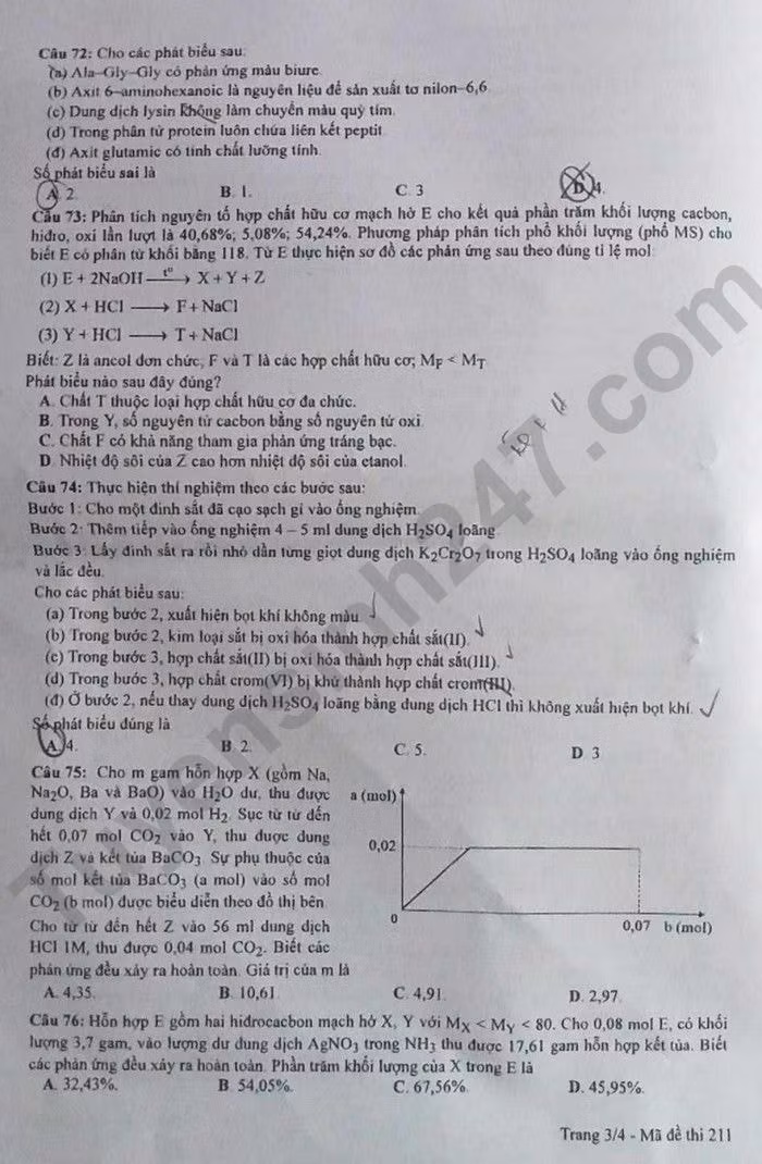 de thi tot nghiep thpt 2023 mon hoa hoc ma de 211 hinh 3