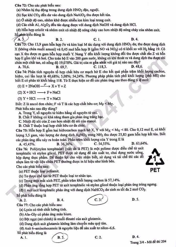 de thi tot nghiep thpt 2023 mon hoa hoc ma de 204 hinh 3