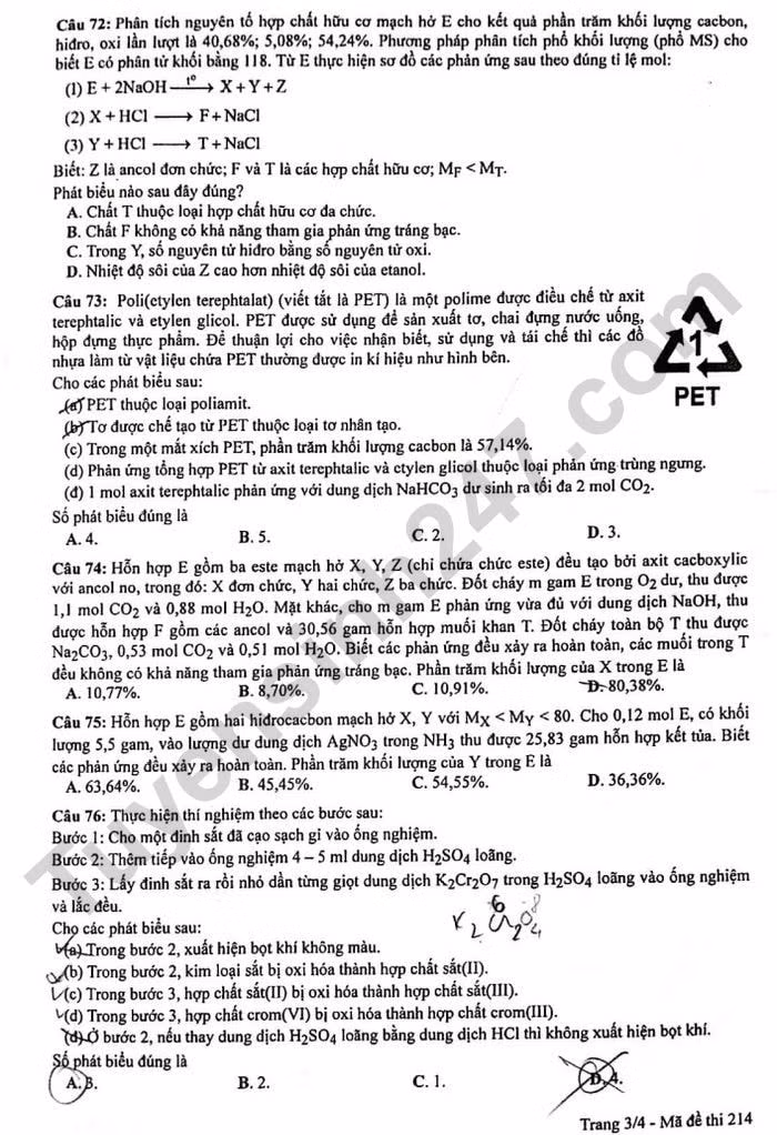 de thi tot nghiep thpt 2023 mon hoa hoc ma de 214 hinh 3