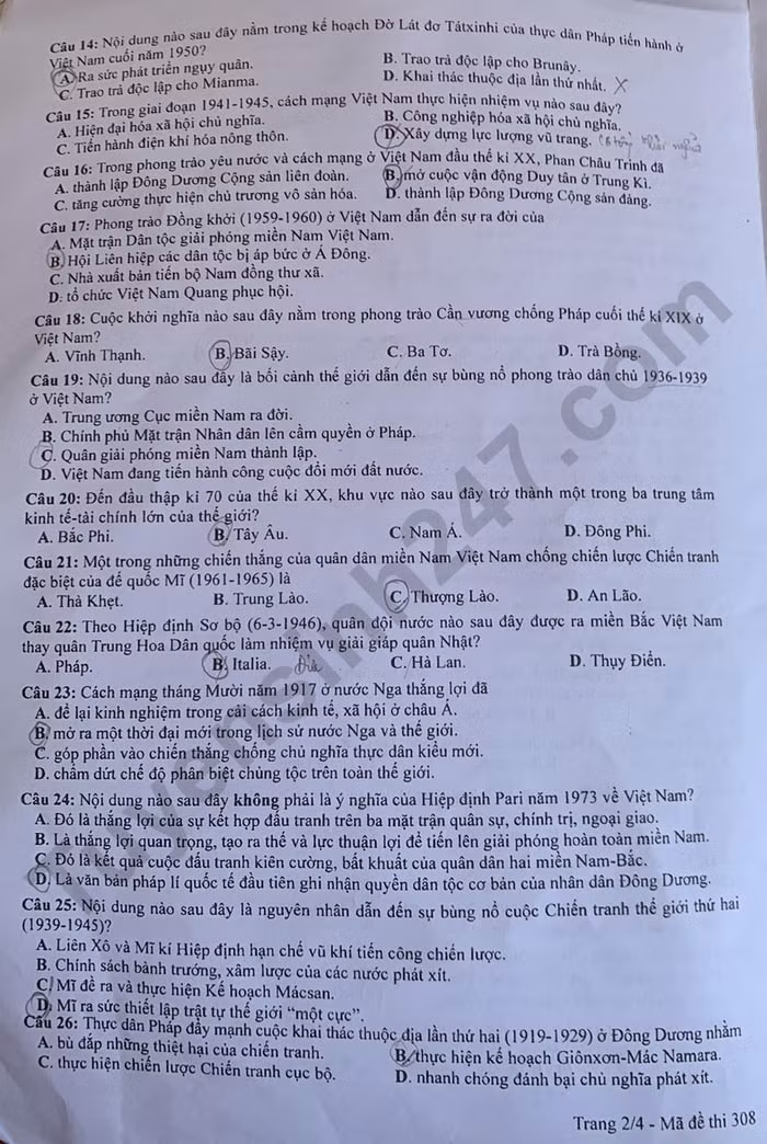 de thi tot nghiep thpt 2023 mon lich su ma de 308 hinh 2