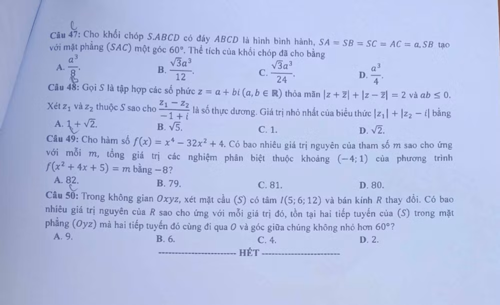 de thi tot nghiep thpt 2023 mon toan ma de 105 hinh 5