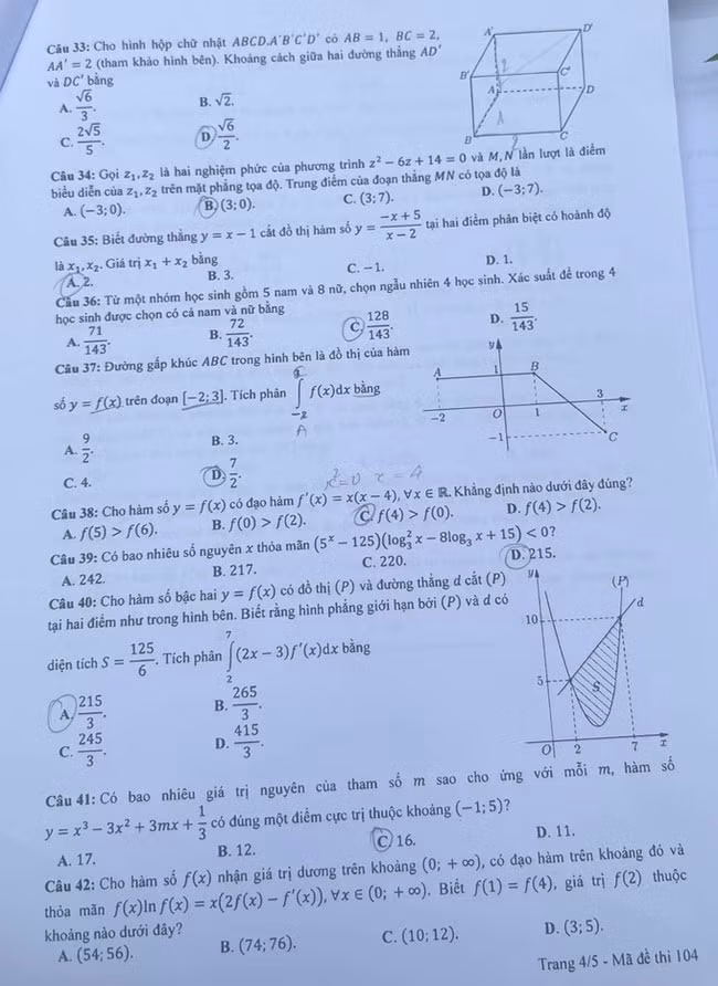 de thi tot nghiep thpt 2023 mon toan ma de 104 hinh 4