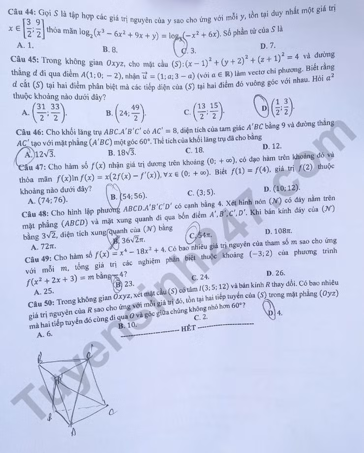 de thi tot nghiep thpt 2023 mon toan ma de 122 hinh 5