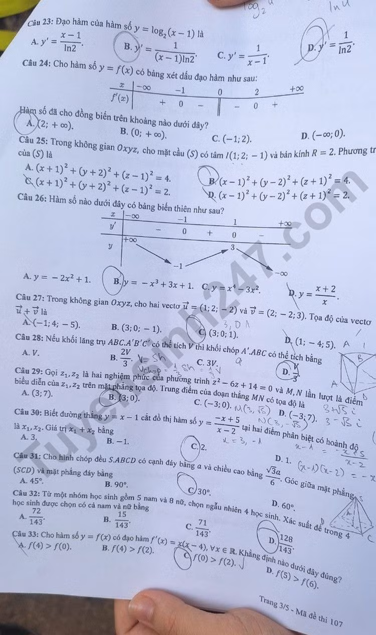de thi tot nghiep thpt 2023 mon toan ma de 107 hinh 3