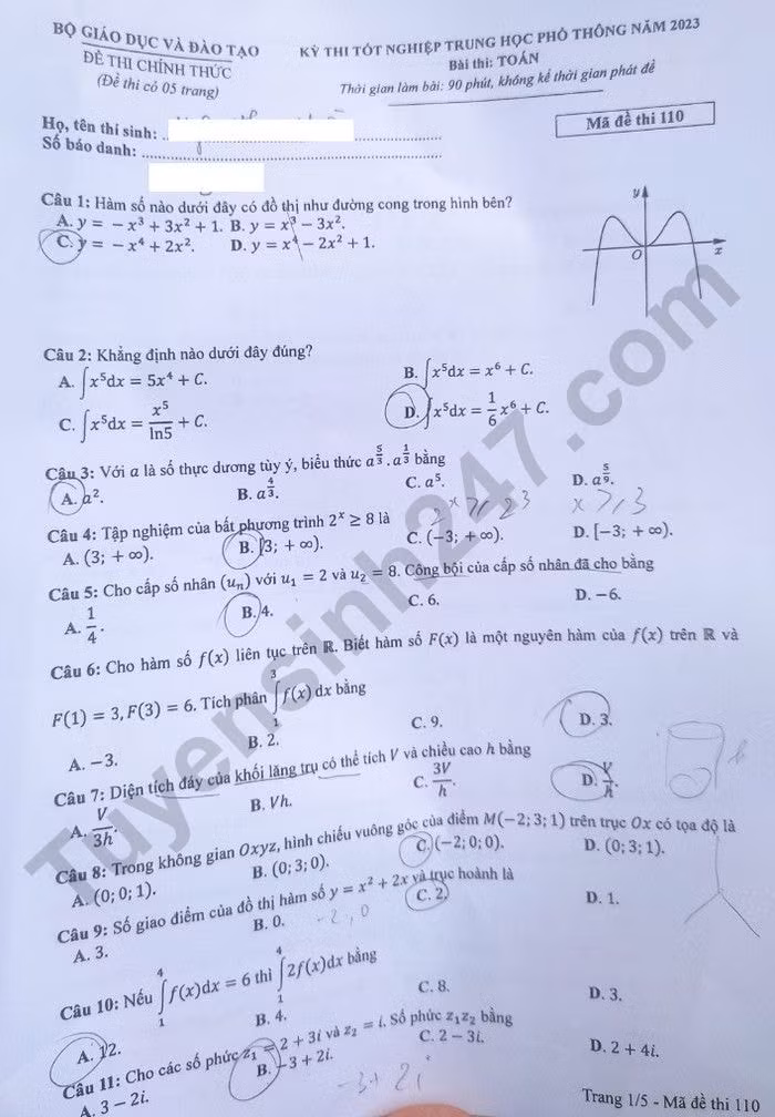 de thi tot nghiep thpt 2023 mon toan ma de 110 hinh 1
