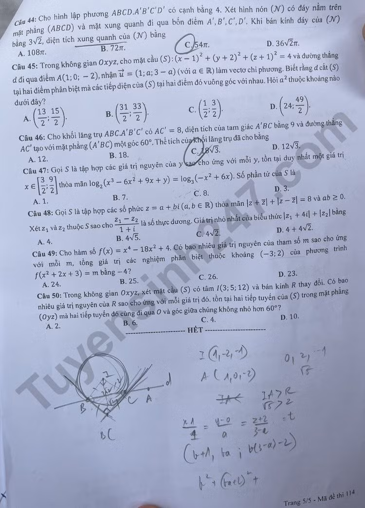 de thi tot nghiep thpt 2023 mon toan ma de 114 hinh 5