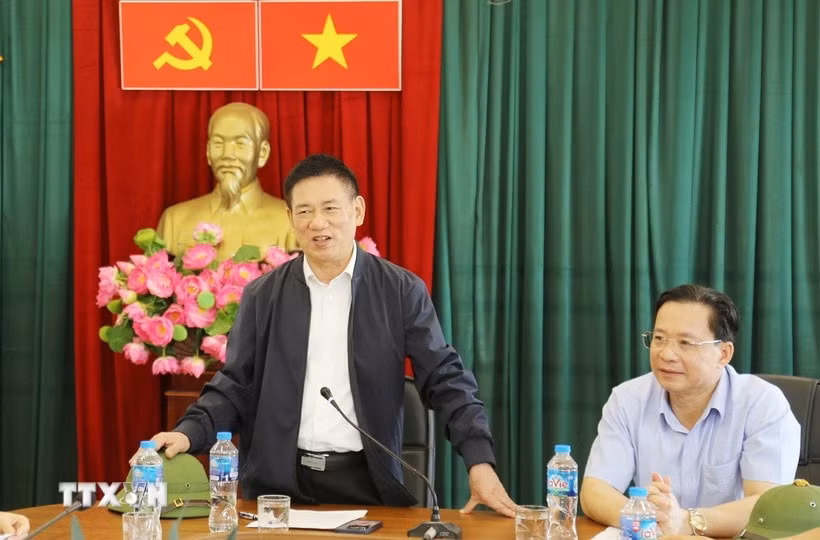 Phó Thủ tướng Chính phủ Hồ Đức Phớc phát biểu tại buổi làm việc. (Ảnh: TTXVN phát)