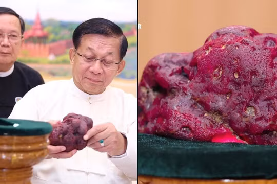 Myanmar phát hiện viên hồng ngọc khổng lồ nặng 2,2 kg