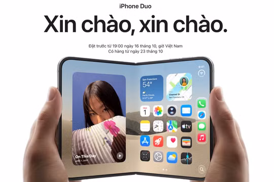 Apple cho ra mắt iPhone Duo, điện thoại gập với nhiều đột phá