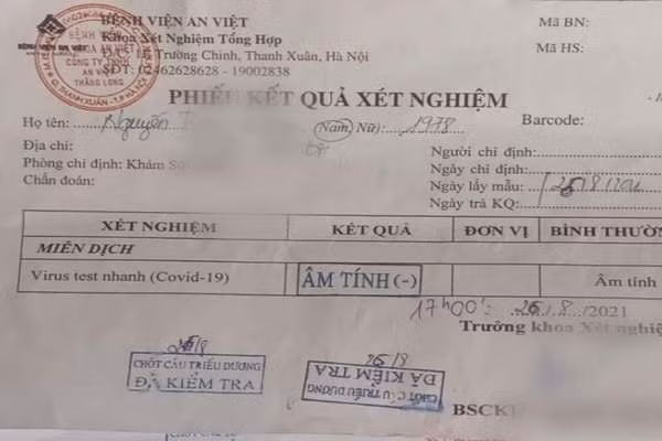 mot tai xe bi phat 5 trieu dong vi sua giay xet nghiem covid 19 de vuot chot kiem dich hinh 1