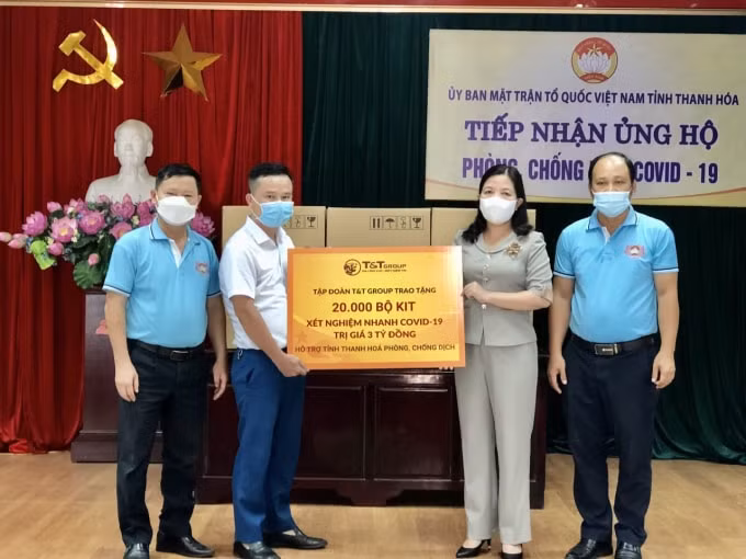 tt group tang 50000 bo kit xet nghiem nhanh covid 19 tri gia 75 ty dong cho thanh hoa va kien giang hinh 1