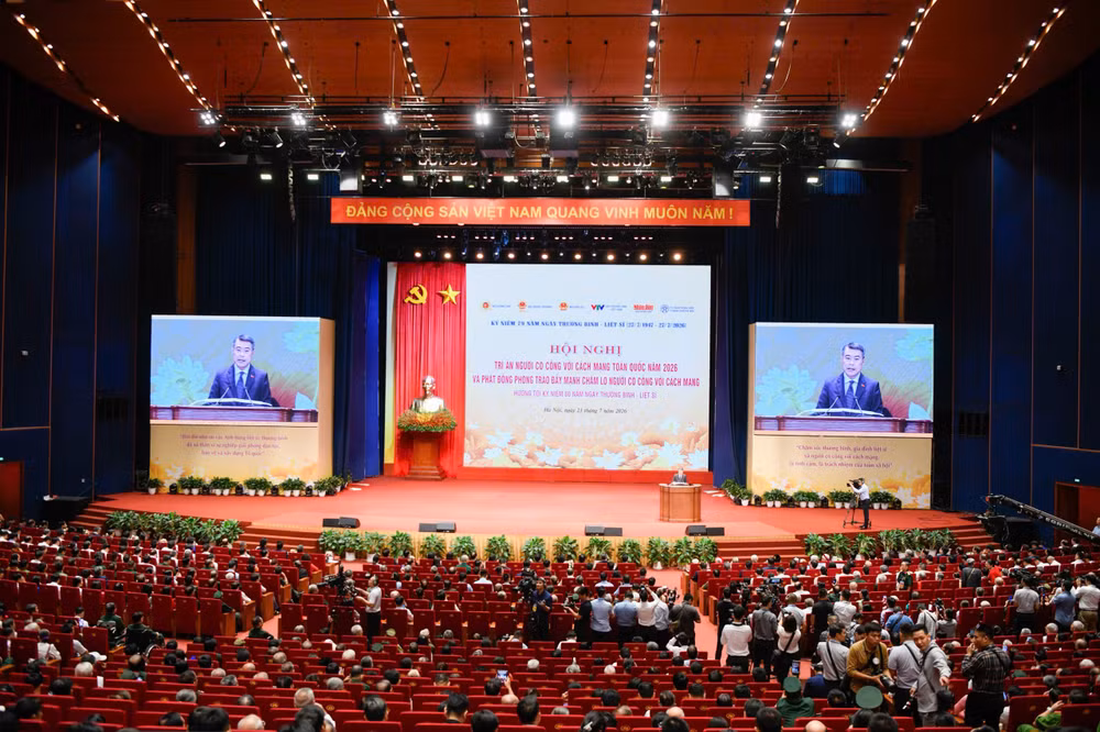 Hội nghị tri ân người có công với cách mạng toàn quốc năm 2026 được tổ chức tại Trung tâm Hội nghị quốc gia, TP Hà Nội