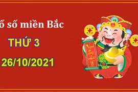 Kết quả xổ số thứ 3 miền Bắc hôm nay, XSMB ngày 26/10/2021