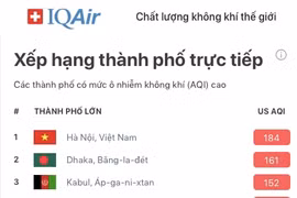 Air Visua: Hà Nội đã xếp thứ nhất thế giới về ô nhiễm không khí
