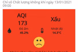 Hôm nay 13/1, Hà Nội lại có chất chất lượng không khí xấu