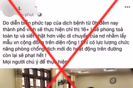 Thông tin “TP Vinh áp dụng chỉ thị 16+ từ sáng 20/8” là tin giả