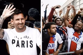 Cổ động viên PSG hô vang tên Messi ở sân bay