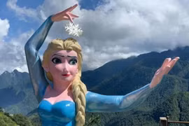 Lào Cai: Xử phạt và vận động tháo dỡ tượng Elsa
