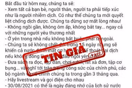 Xuất hiện thông tin giả mạo phát ngôn chỉ đạo chống dịch của Phó Thủ tướng