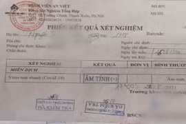 Một tài xế bị phạt 5 triệu đồng vì sửa giấy xét nghiệm COVID-19 để vượt chốt kiểm dịch