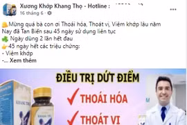 Thực phẩm bảo vệ sức khỏe Khớp Đan Vương và Khớp Khang Thọ được quảng cáo như thuốc chữa bệnh?